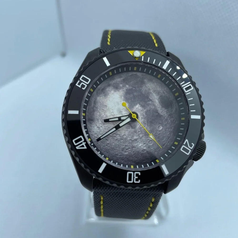 Custom built “light side of the moon” Seiko Mens Watch